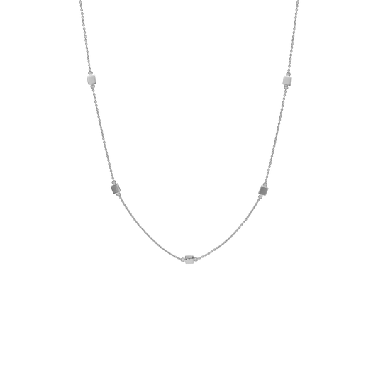 Halskæde med Vedhæng Small Squares Sterling Sølv 45 cm