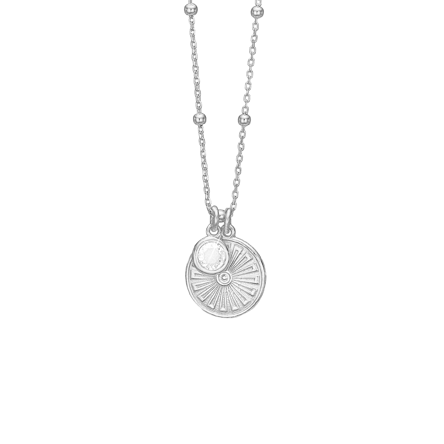Halskæde med Vedhæng Sunshine Coin Sterling Sølv 45 cm