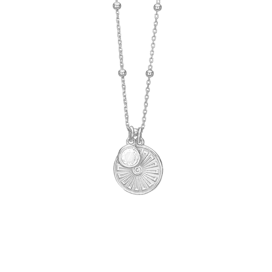 Halskæde med Vedhæng Sunshine Coin Sterling Sølv 45 cm