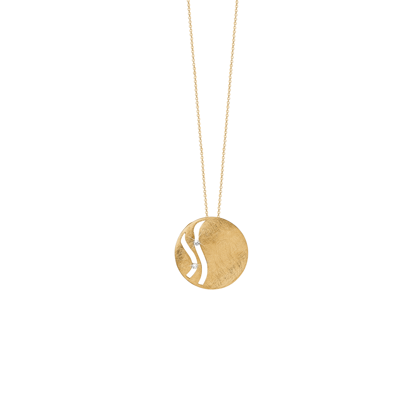 Halskæde med Vedhæng med 2 Cubic Zirkonia Forgyldt Sterling Sølv 45 cm