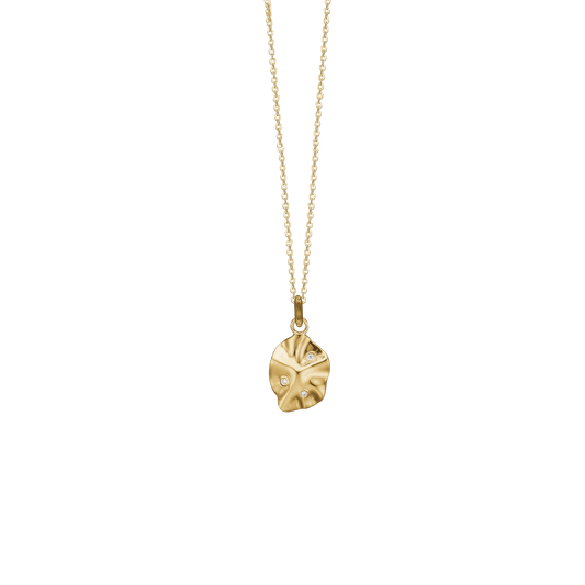 Halskæde med Vedhæng Organisk Cubic Zirkonia Forgyldt Sterling Sølv 45 cm