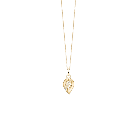 Halskæde med Vedhæng Vinger Cubic Zirkonia Forgyldt Sterling Sølv 45 cm