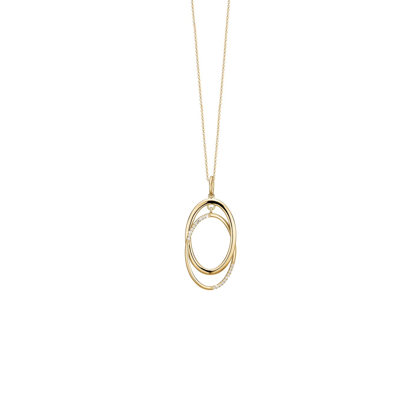 Halskæde med Vedhæng Solskin med 20 Cubic Zirkonia Forgyldt Sterling Sølv 45 cm