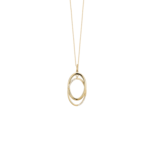 Halskæde med Vedhæng Solskin med 20 Cubic Zirkonia Forgyldt Sterling Sølv 45 cm