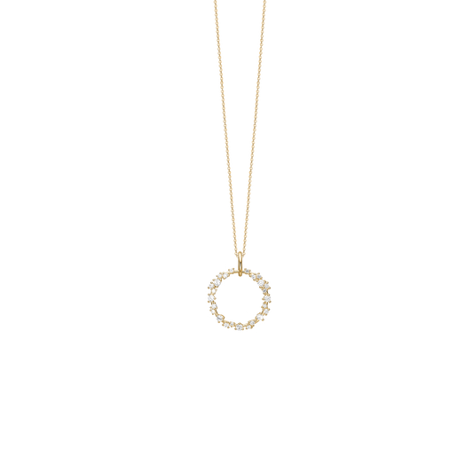 Halskæde med Vedhæng Evig Kærlighed Cubic Zirkonia Forgyldt Sterling Sølv 45 cm