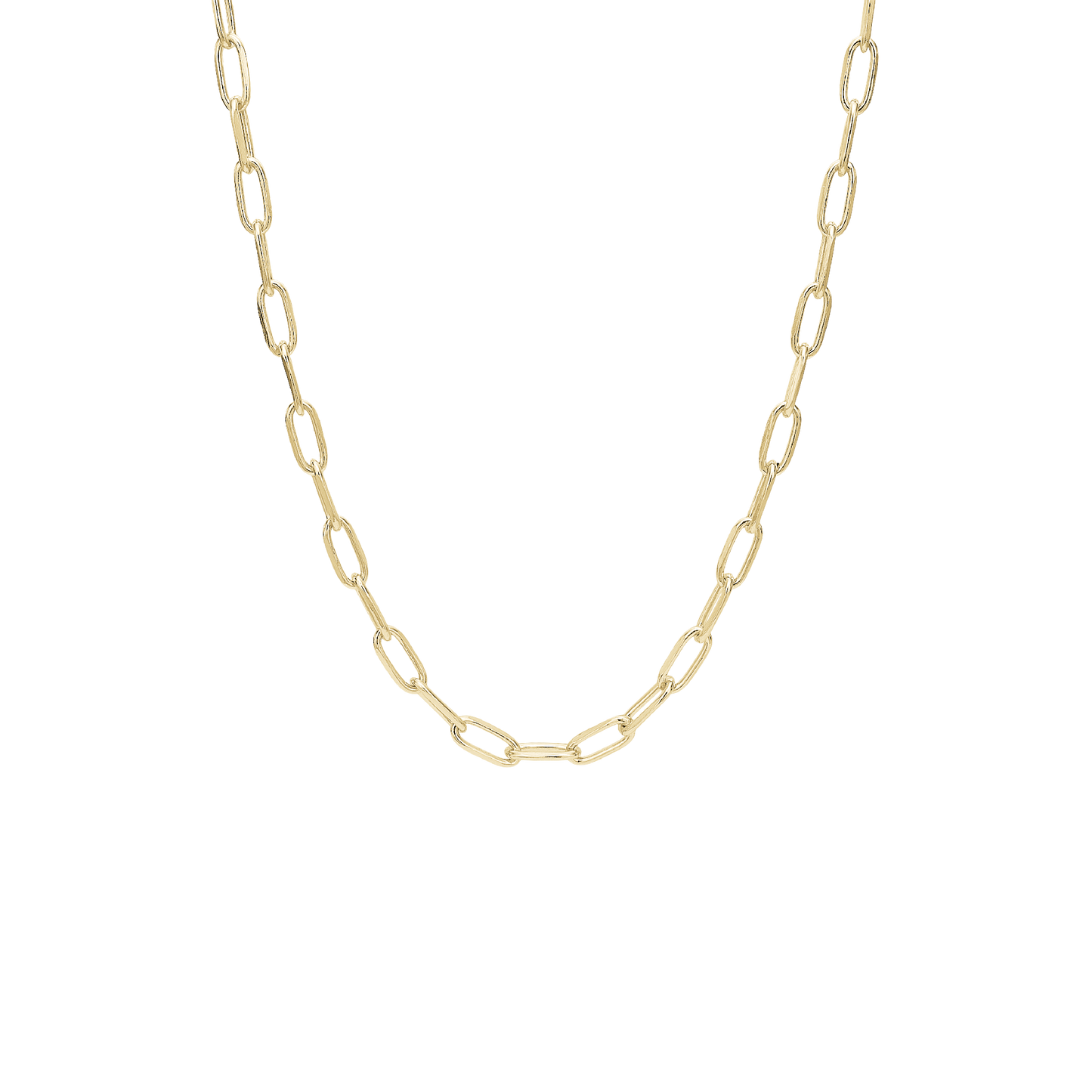 Halskæde 12 mm Led Forgyldt Sterling Sølv 45 cm