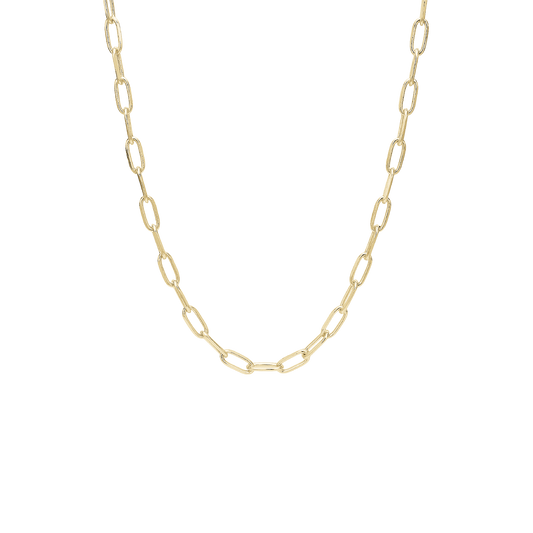 Halskæde 12 mm Led Forgyldt Sterling Sølv 45 cm