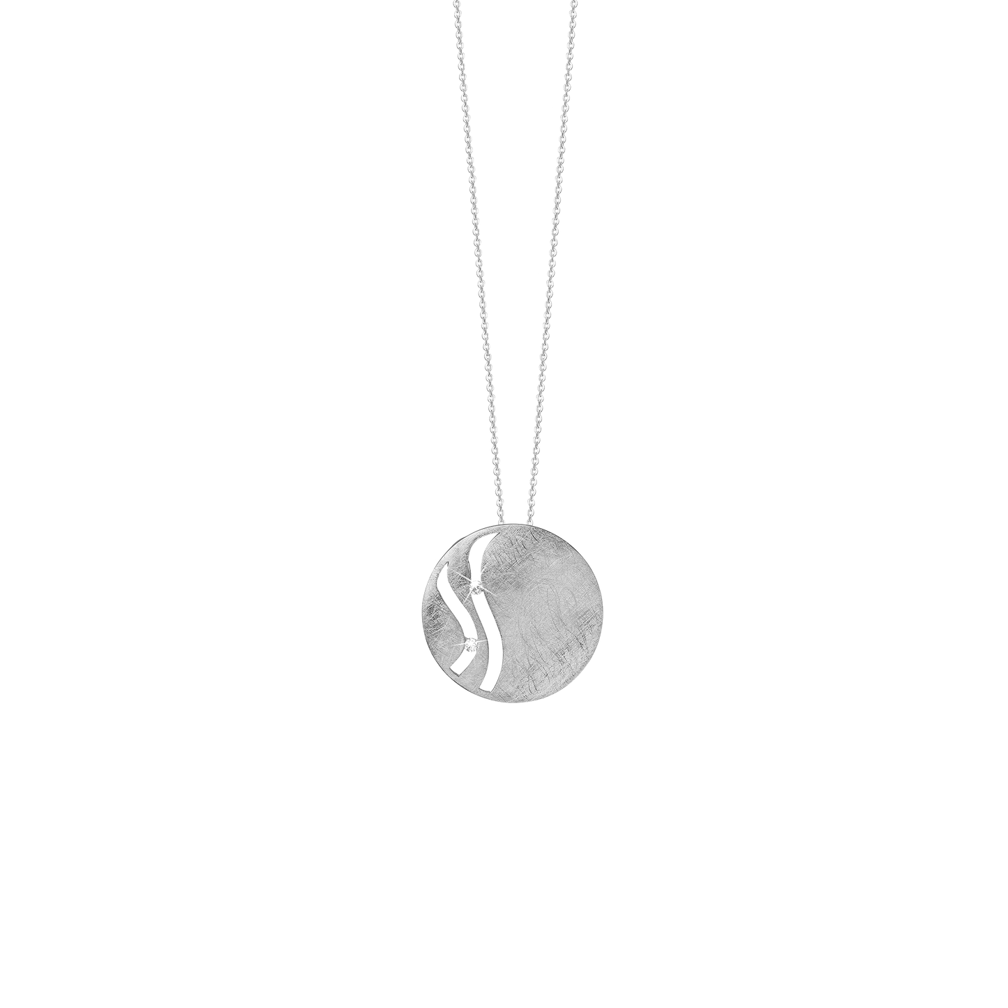 Halskæde med Vedhæng med 2 Cubic Zirkonia Sterling Sølv 45 cm