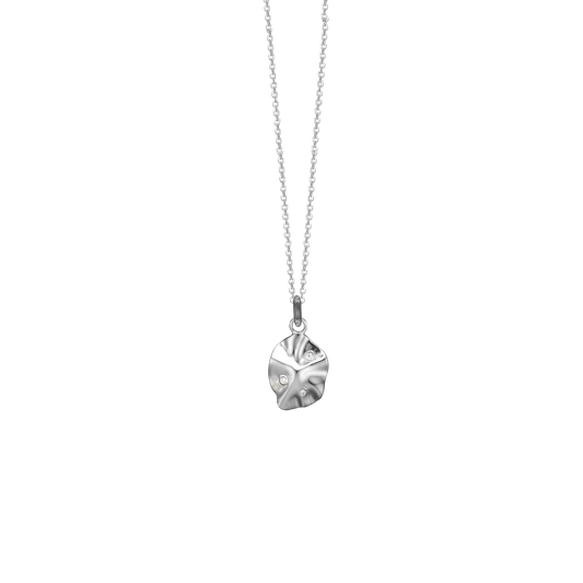Halskæde med Vedhæng Organisk Cubic Zirkonia Sterling Sølv 45 cm