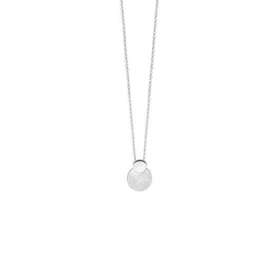 Halskæde med Vedhæng Sol og Måne Cubic Zirkonia Sterling Sølv 45 cm