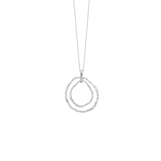 Halskæde med Vedhæng To Cirkler Sterling Sølv 45 cm