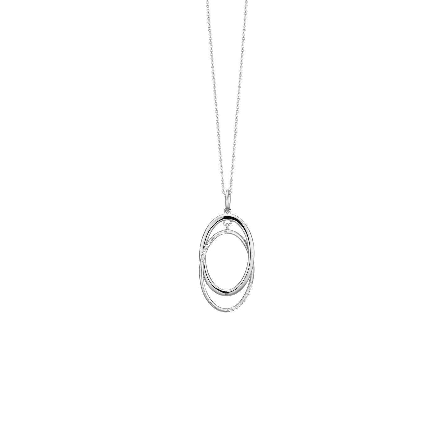 Halskæde med Vedhæng Solskin med 20 Cubic Zirkonia Sterling Sølv 45 cm