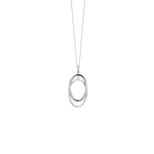 Halskæde med Vedhæng Solskin med 20 Cubic Zirkonia Sterling Sølv 45 cm