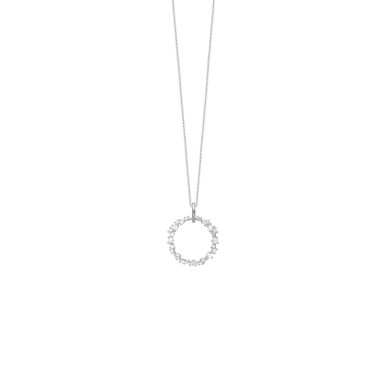 Halskæde med Vedhæng Evig Kærlighed Cubic Zirkonia Sterling Sølv 45 cm