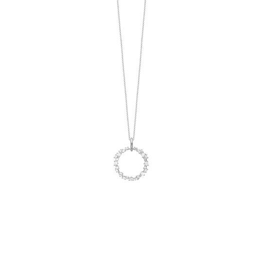 Halskæde med Vedhæng Evig Kærlighed Cubic Zirkonia Sterling Sølv 45 cm