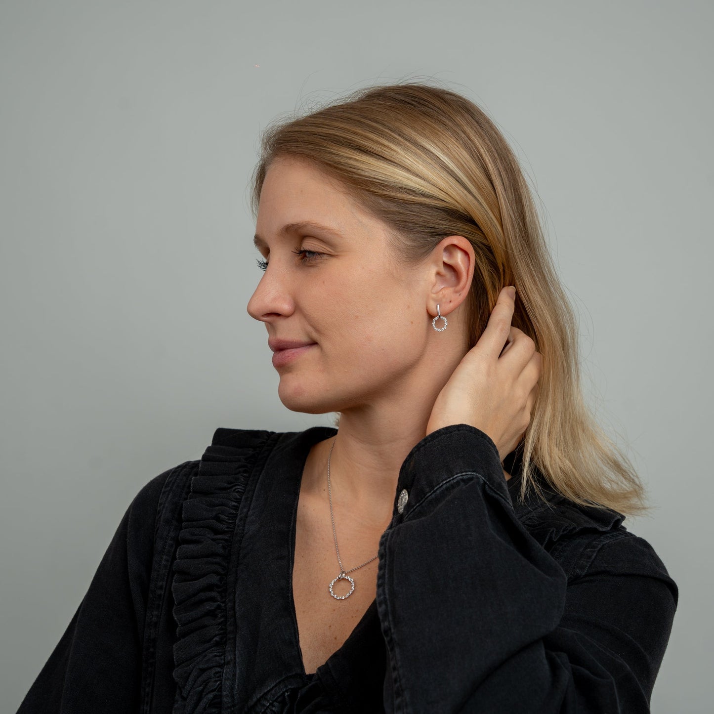 Halskæde med Vedhæng Evig Kærlighed Cubic Zirkonia Sterling Sølv 45 cm
