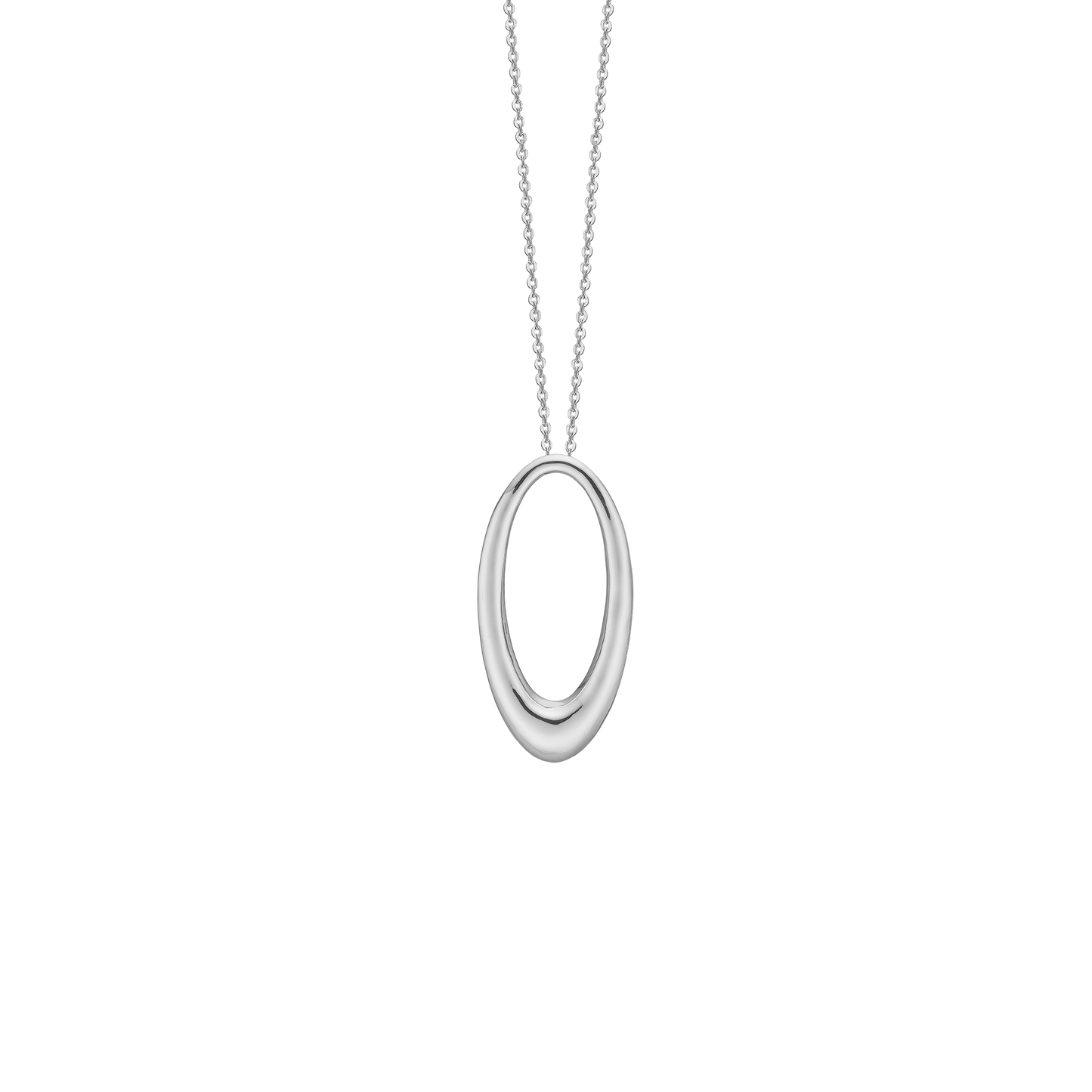 Halskæde med Vedhæng Oval Dråbe Sterling Sølv 45 cm