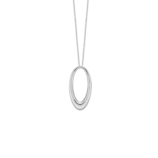 Halskæde med Vedhæng Oval Dråbe Sterling Sølv 45 cm