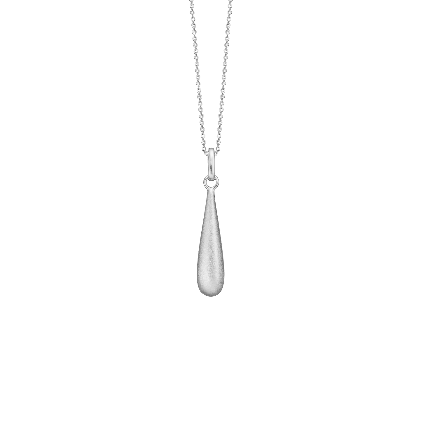 Halskæde med Vedhæng Drop Sandblast Sterling Sølv 45 cm