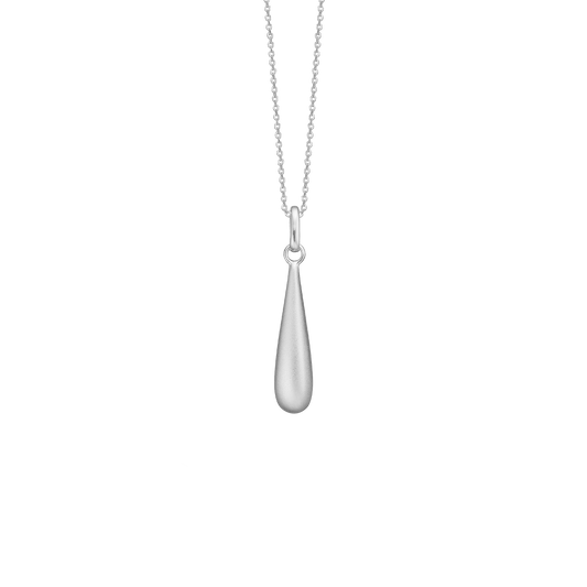 Halskæde med Vedhæng Drop Sandblast Sterling Sølv 45 cm