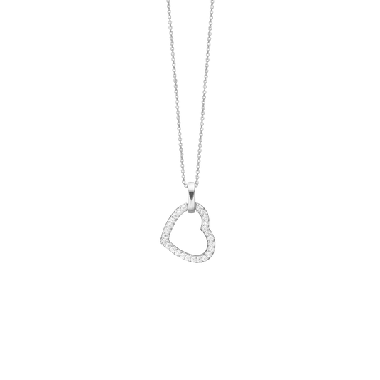 Kampagne Halskæde Hjerte Cubic Zirkonia Sterling Sølv 45 cm