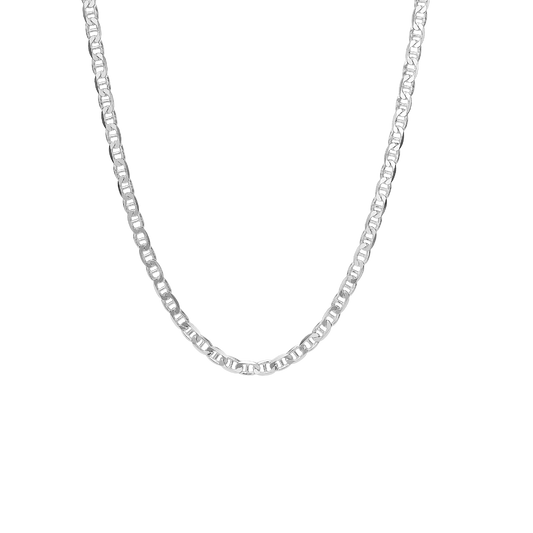 Halskæde Facet Bønne Sterling Sølv 42 + 3 cm