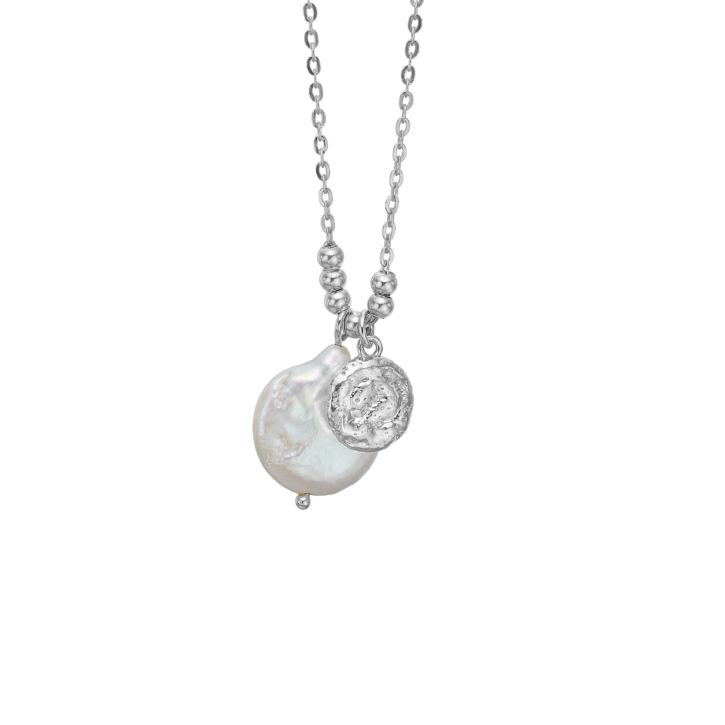Halskæde Flad Barok Sterling Sølv 45 cm