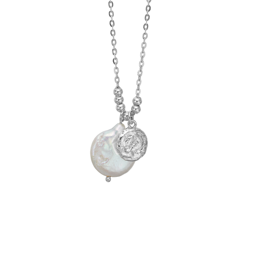 Halskæde Flad Barok Sterling Sølv 45 cm