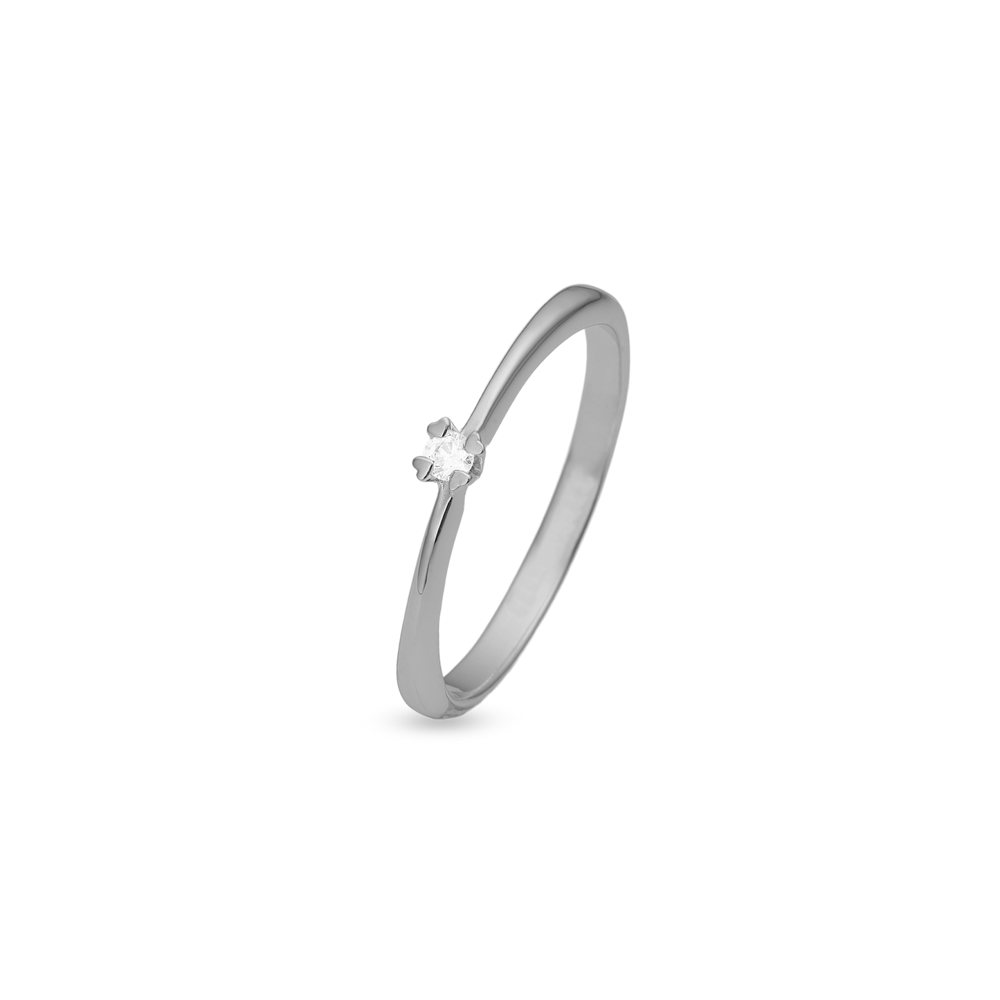 Mary Ring 8 Karat Hvidguld Med 0,03ct W/VS Labgrown Diamant