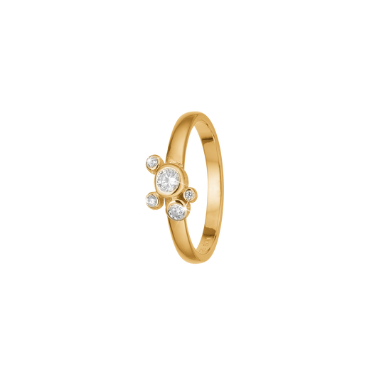 Ring 8 Karat Guld med 5 Cubic Zirkonia