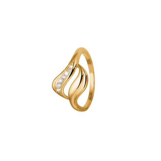 Ring 8 Karat Guld med 7 Cubic Zirkonia