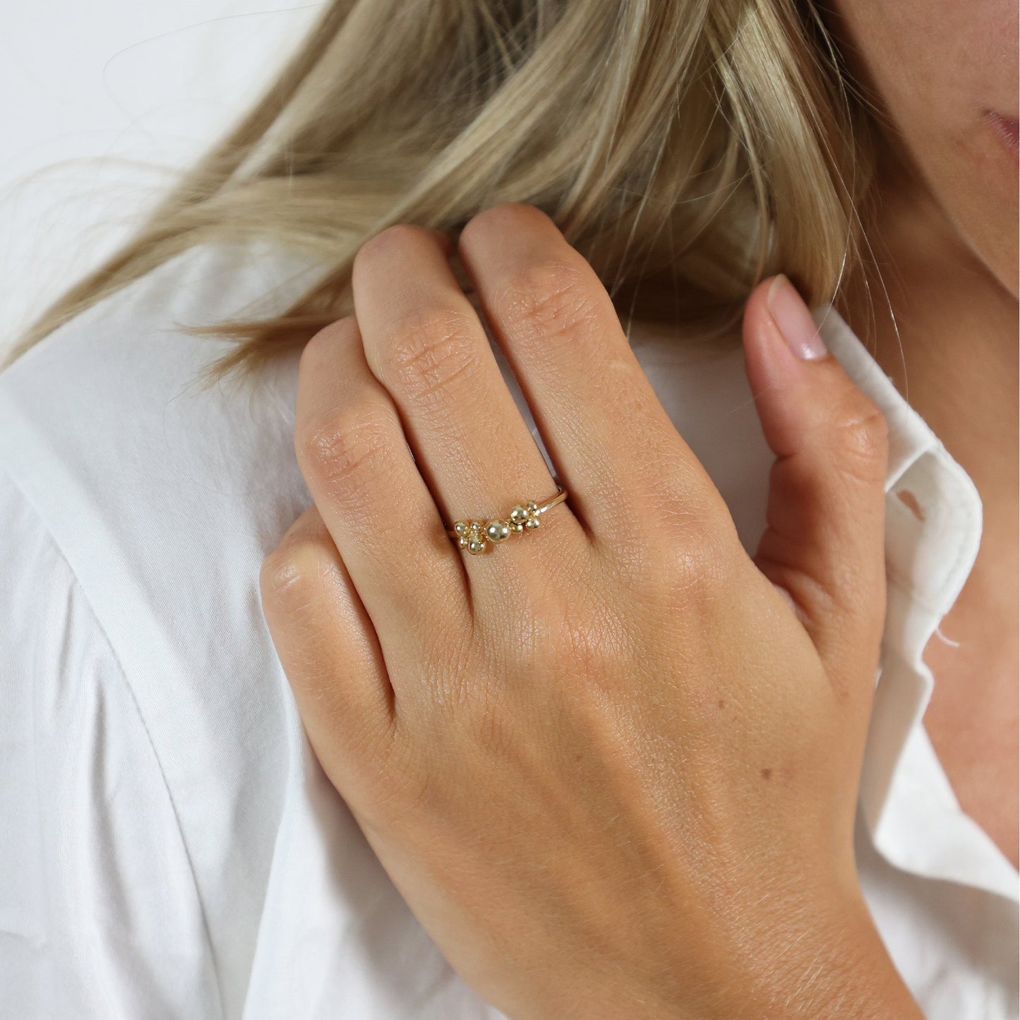 Ring Bobler 8 Karat Guld med Cubic Zirkonia