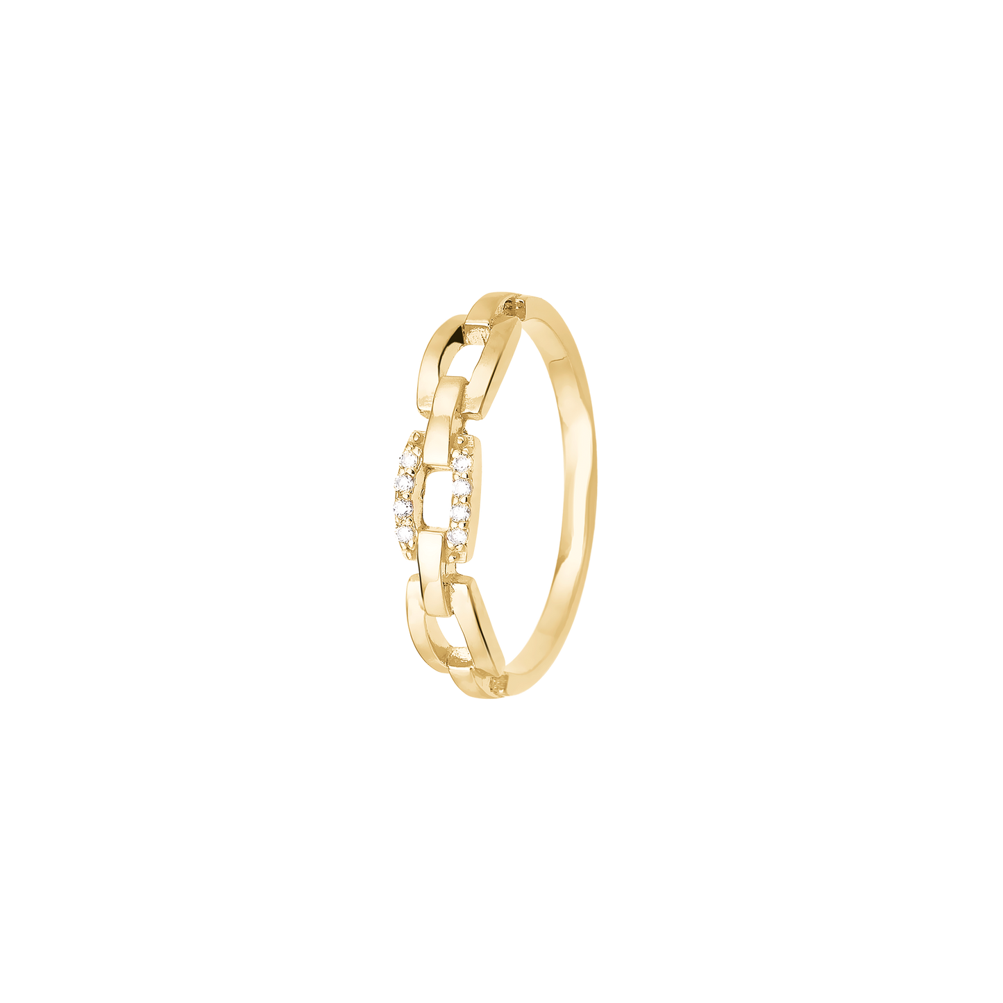 Ring Links med Cubic Zirkonia 8 Karat Guld