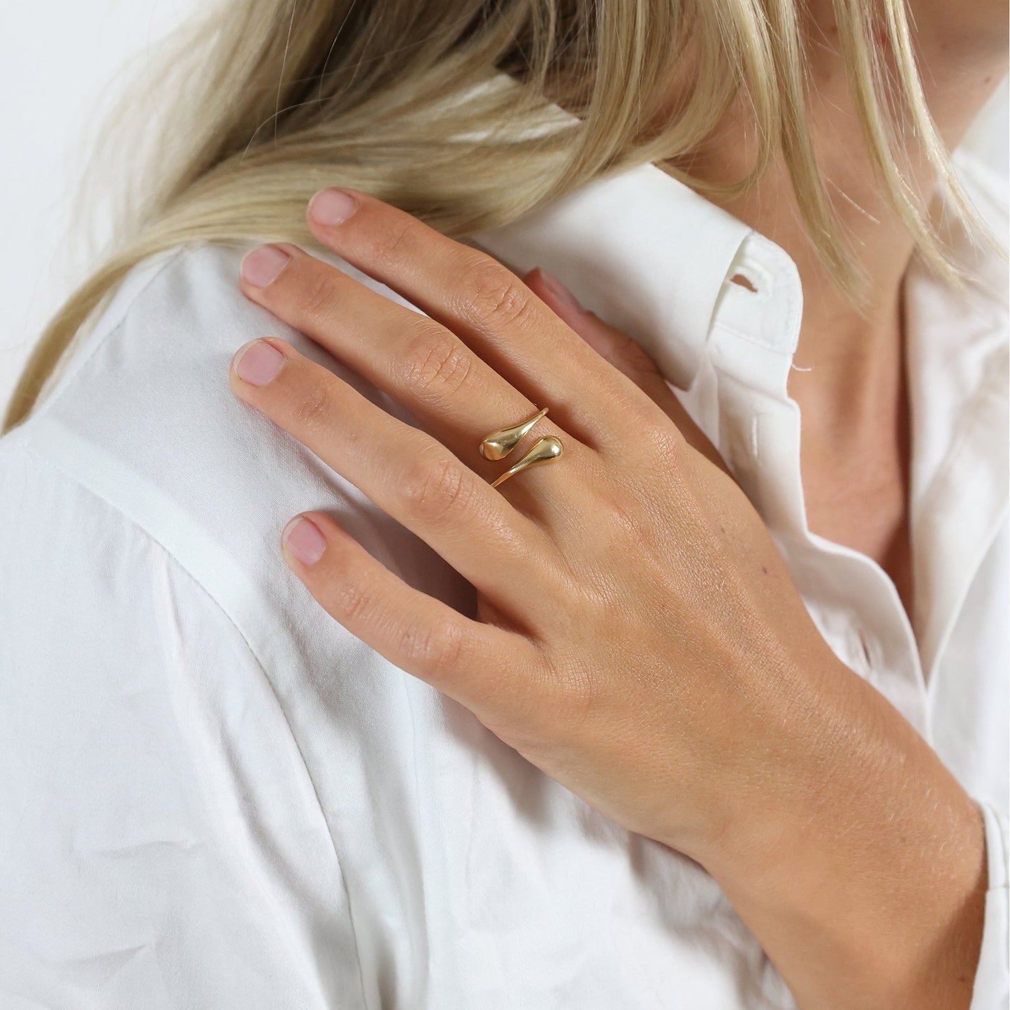 Ring Dråber 8 Karat Guld