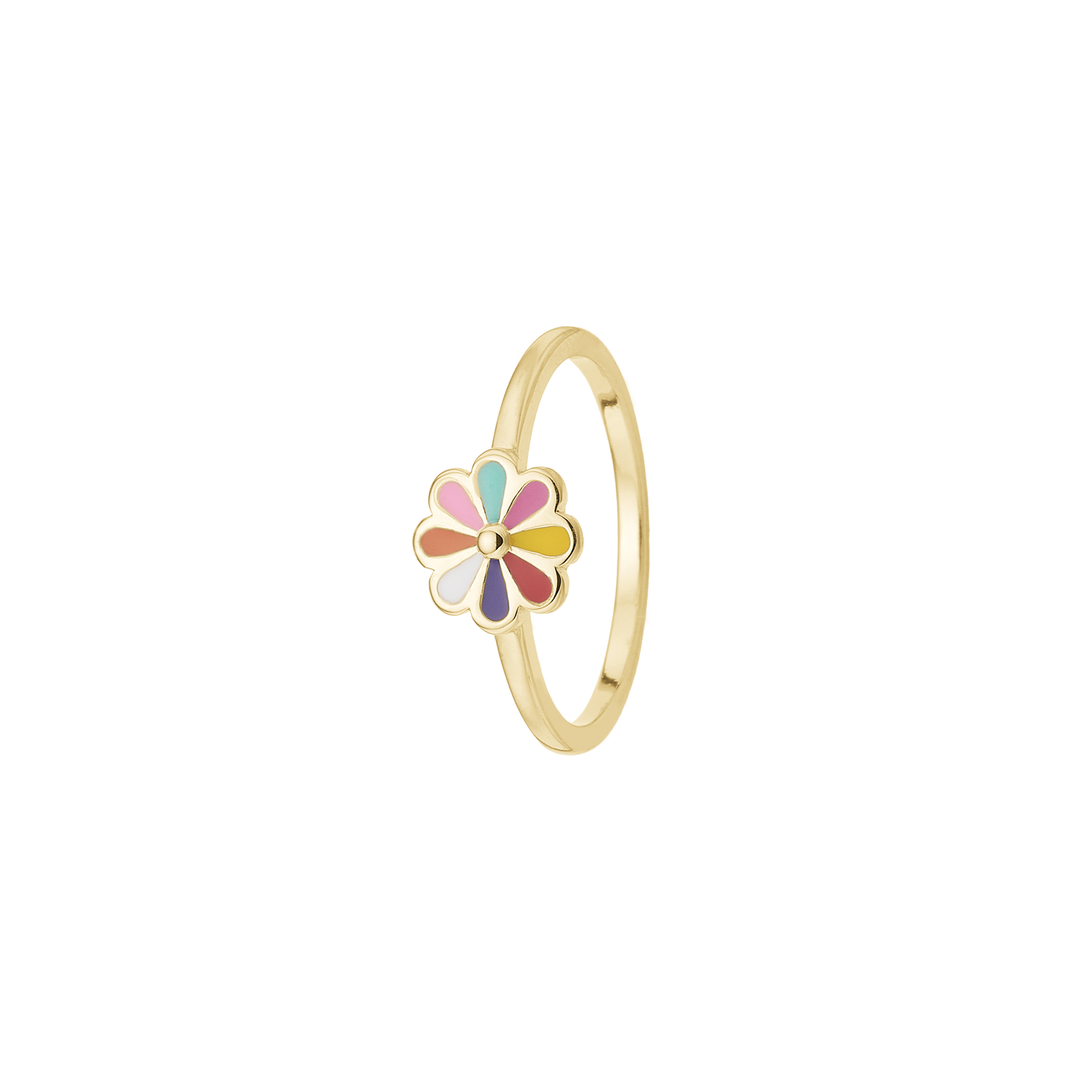 Ring til Børn Colorful Flower Forgyldt Sterling Sølv