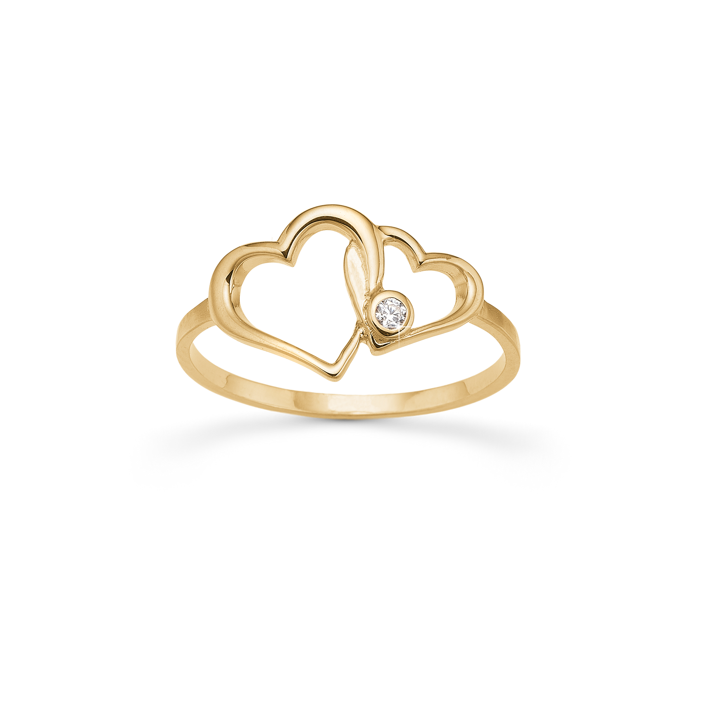 Ring Hjerter LG Diamant 8 Karat Guld