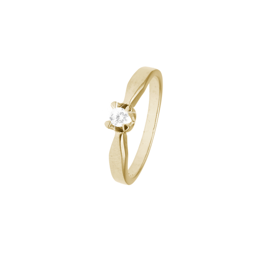 Elya Ring 8 Karat Guld Med 0,10ct W/VS Labgrown Diamant