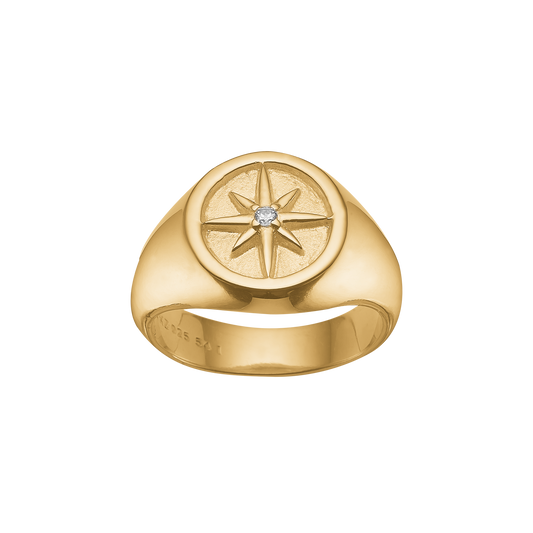Ring Star Of The Night Cubic Zirkonia Forgyldt Sterling Sølv