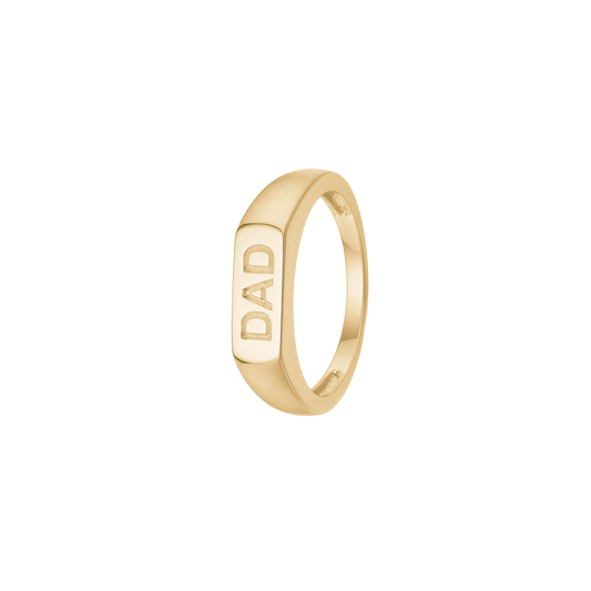 Ring DAD Forgyldt Sterling Sølv