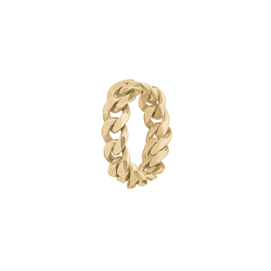 Ring Panzer Forgyldt Sterling Sølv