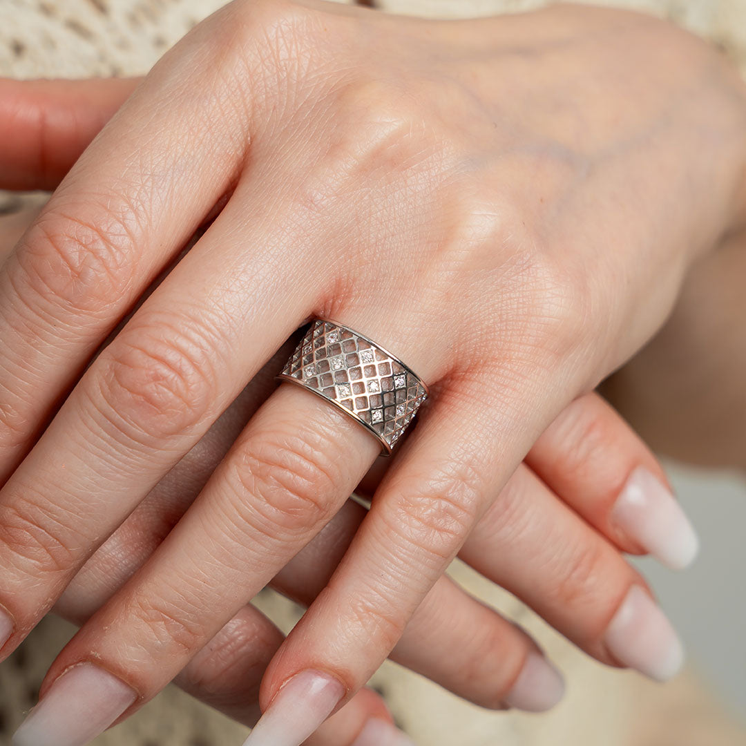 Ring Harlekin Cubic Zirkonia Sterling Sølv