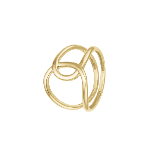 Ring Løkke Forgyldt Sterling Sølv