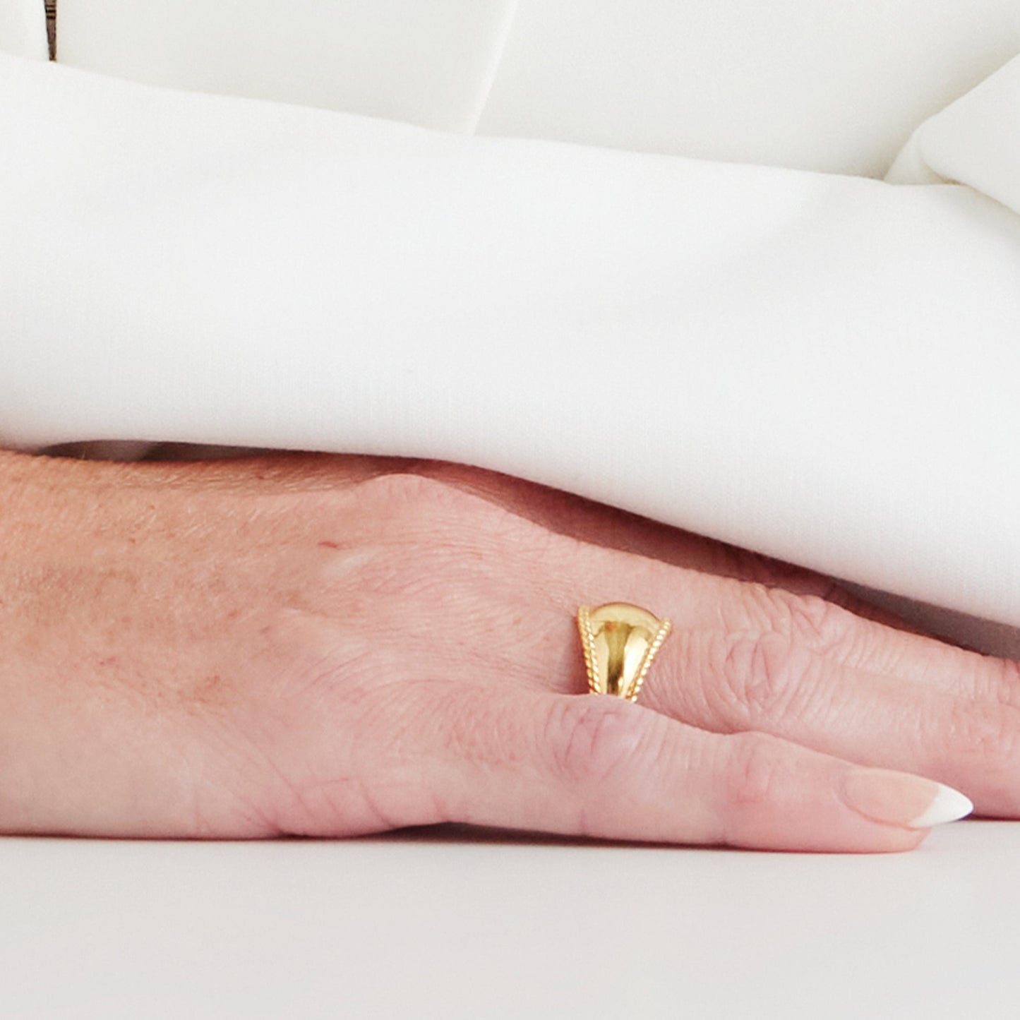 Ring Bue Forgyldt Sterling Sølv