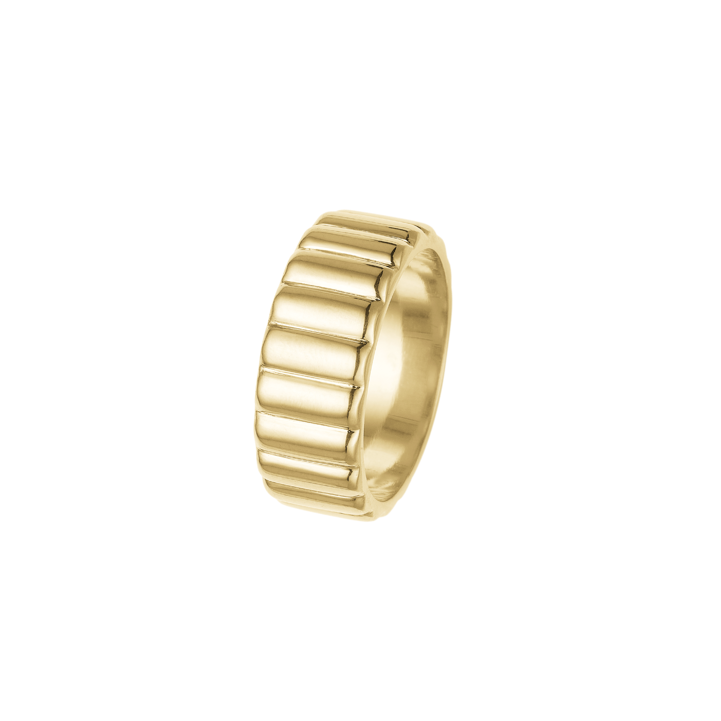 Ring Riller Forgyldt Sterling Sølv