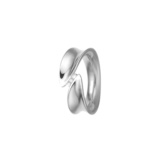 Ring Blank Dame Ring med 3 Cubic Zirkonia Sterling Sølv