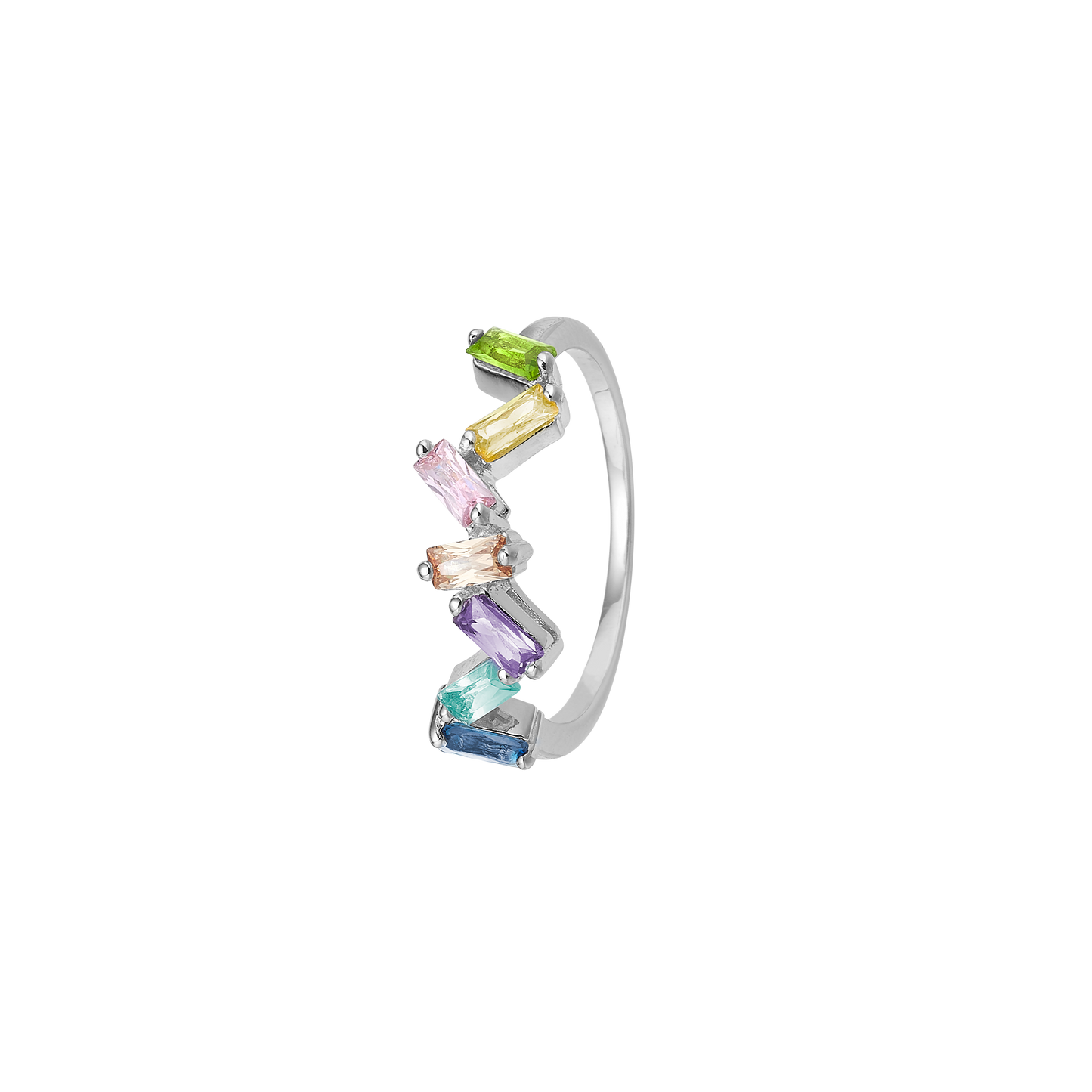 Ring Baquette med 6 Cubic Zirkonia Sterling Sølv