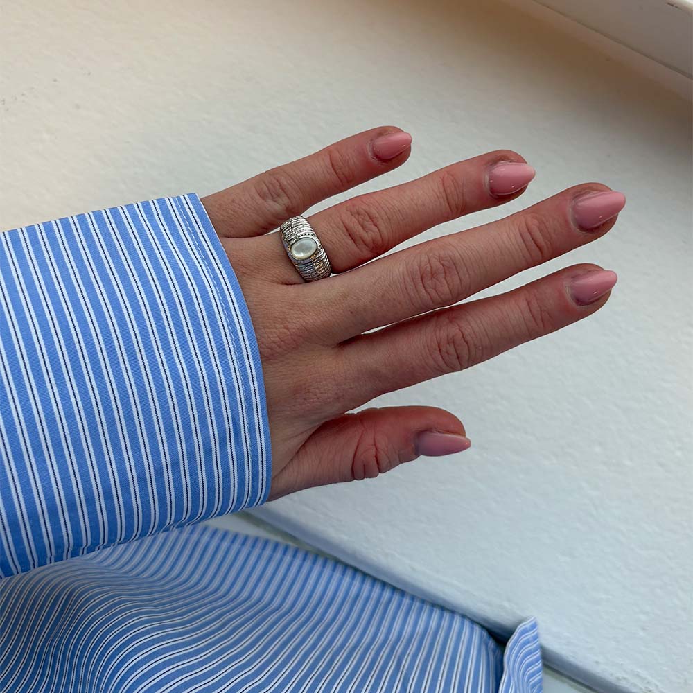 Ring Perlemor Sterling Sølv