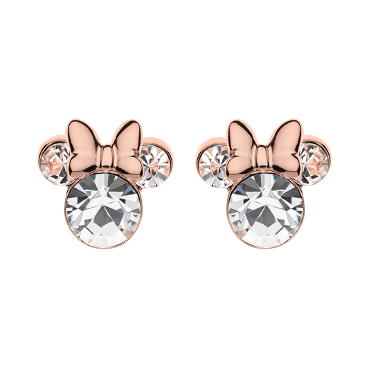 Sølv ørestikker Minnie med rosa sløjfe.&nbsp;