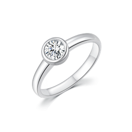 Sølv ring rhodineret  cubic zirconia i rørfatning. Mål 6 mm.