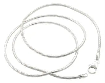 Sølvkæde, slange, rund, 1.6 mm